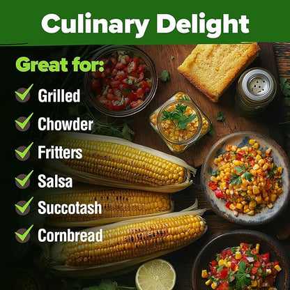 HOME GROWN 𝗨𝗦𝗔 𝗣𝗥𝗘𝗠𝗜𝗨𝗠 Golden Bantam Corn 1 Pack 100 𝗡𝗢𝗡-𝗚𝗠𝗢 Heirloom Vegetable Seeds Grow Sweet Corn Outdoors Easy for Beginners & Great for Home Gardeners High Germination (Zea mays)