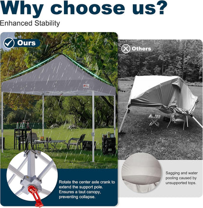 MASTERCANOPY Pop Up Canopy Tent Commercial Grade 10x10 Instant Shelter (Grey)