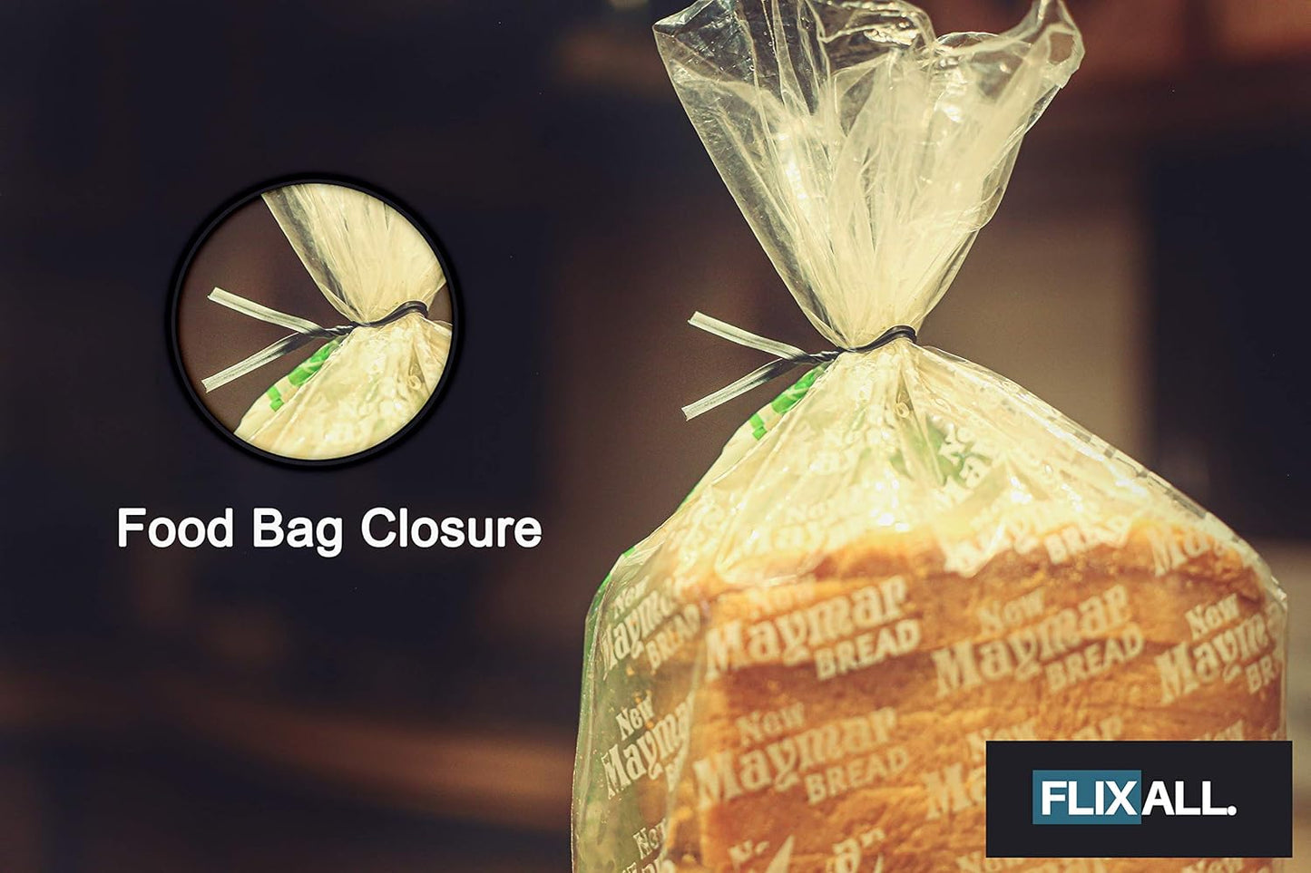 5 inches Twist Ties Pack of 100 - Premium Quality Reusable Black Plastic Coated Twist Ties for Bags, Cords - Bread Ties for Household