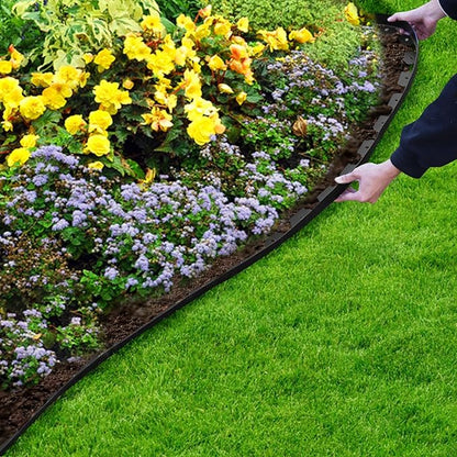 Hugeleaf Landscape Edging 2 Inch Tall 60 Feet Garden Edging Border with 60pcs Stakes, Plastic Edging for Landscaping,Lawn,Flower Beds, Paver Edging (Black)