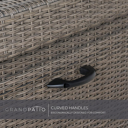 Grand patio 170 Gallon Deck Storage Box Deck Box Outdoor Storage Box Indoor Wicker Storage Bin Patio Storage Box for Patio Furniture Cushions Garden Tools Pool Accessories, Light Brown