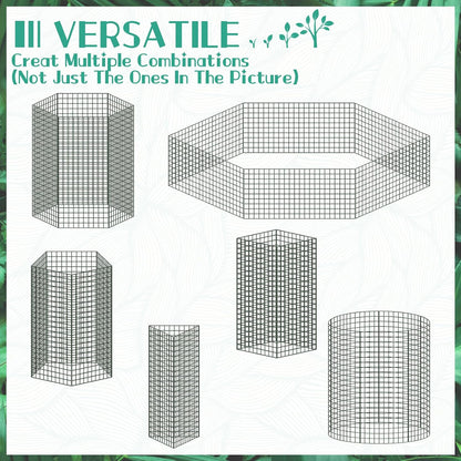 10 Packs 24"x 12" Large Wire Plant Protectors Wire Plant Cages Mesh Plant Cage Chicken Wire Cloche with Ground Stakes and Nylon Ties Protect Plants,Garden,Shrubs and Vegetables from Animals-30PCS