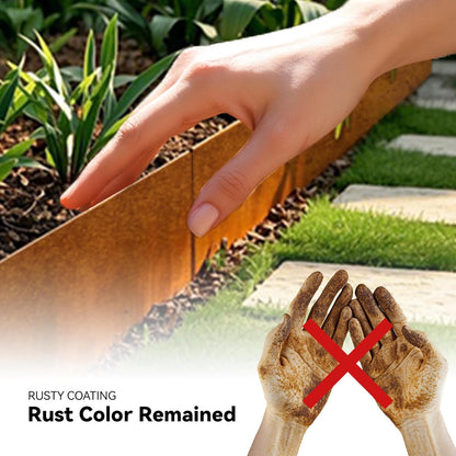 Worth Galvanized Steel Landscape Edging 10" x25' Metal Garden Edging Roll Flexible Bender Border with 8Pcs Stakes for Lawn, Flower Bed Edges, Rust-Like Color