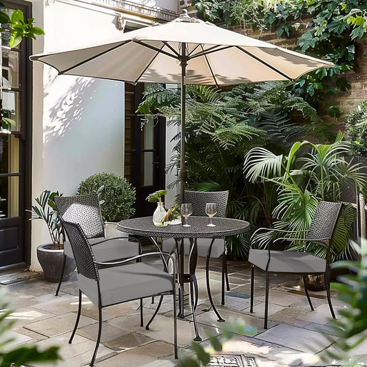 Favoyard Patio Chair Cushions 19 x 19 x 3 Inch Waterproof Outdoor Seat Cushions for Patio Furniture 3-Year Color Fastness Garden Sofa Couch Chair Pads with Handle & Adjustable Straps Set of 2, Grey