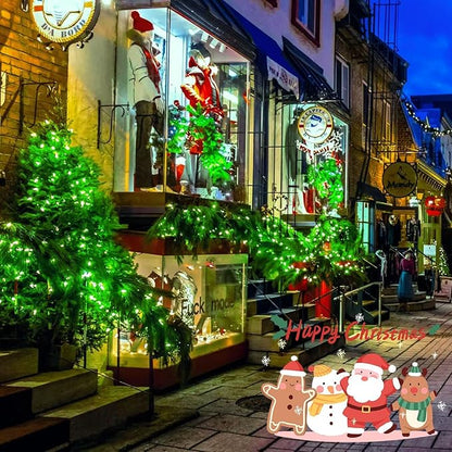 JMEXSUSS 4 Pack Green Solar Christmas Lights, Total 400 LED 132FT Solar String Lights Outdoor Waterproof, 8 Modes Copper Wire Solar Fairy Lights for Patio Garden Yard Tree Christmas Decor