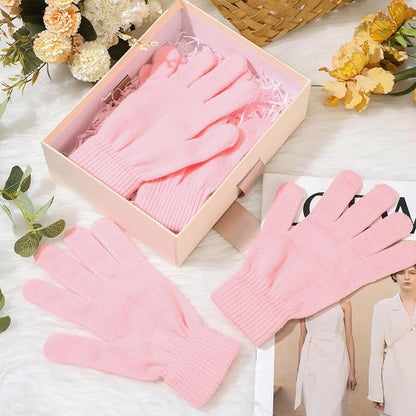 SATINIOR Magic Winter Gloves Unisex Gloves Knit Stretchy Mitten Full Fingers Warm Mitten for Men Women Sports