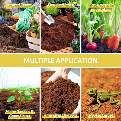 Legigo Pack of 3 Organic Coco Coir Bricks- 100% Natural Compressed Coco Peat Brick Coconut Fiber Substrate with Low EC& pH Balance, Coir Plant Soil Enhance Root Growth for Herbs, Flowers, House Plants