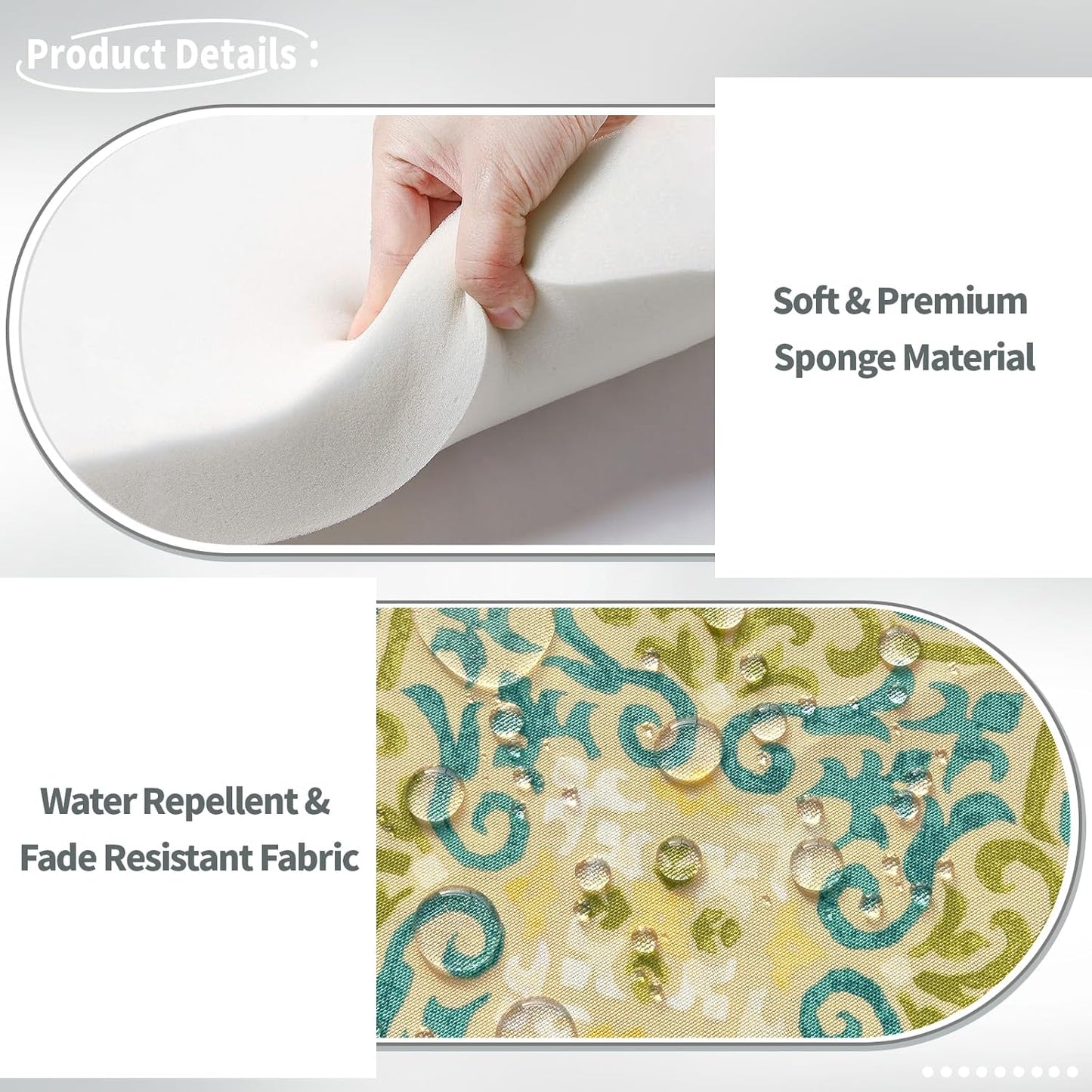 Indoor/Outdoor Chair Cushions 16x17 Inch, Patio Chair Cushions with Ties, All Weather Seat Cushions for Patio Furniture Home Garden Chair Use, Set of 4,Geometric Orange