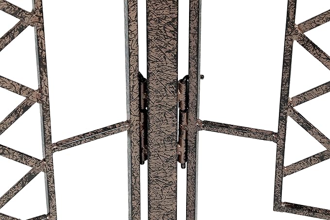 H Potter Large Garden Trellis for Climbing Plants Wrought Iron Metal 3 Panel Ivy Garden Privacy Screen Patio Deck GAR573L