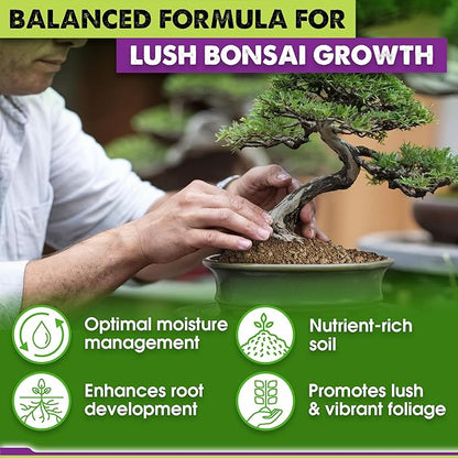 DUSPRO Recycle Premium Bonsai Soil Mix Ready to Use Pre-Mixed 5in1 with Akadama, Pumice, Vermiculite, and Peat Moss Professional Bonsai Potting Soil Mix 2 Qrt