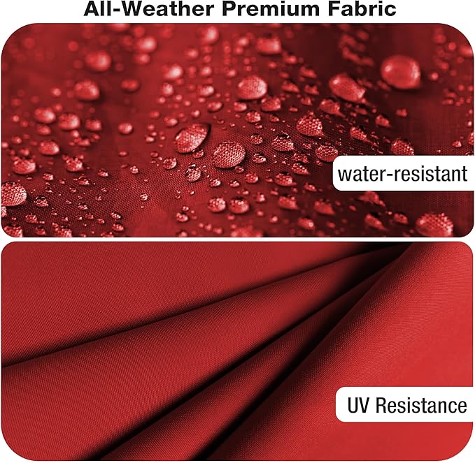 Joyside Outdoor Chair Cushions Set, 22x25/22x24 Inch Patio Furniture Deep Seat Cushions, Water Resistant & Thick Cushion, Outdoor Replacement Cushions for Seat and Sofa (Red, 1 Set)