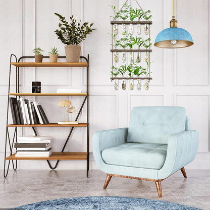 XXXFLOWER Wall Hanging Propagation Station with Wooden Stand 5 Glass Test Tubes 3 Tiered Planters Wall Terrarium for Home Office Plant Hanger Flower Vases Wall Decor Hydroponic Cuttings