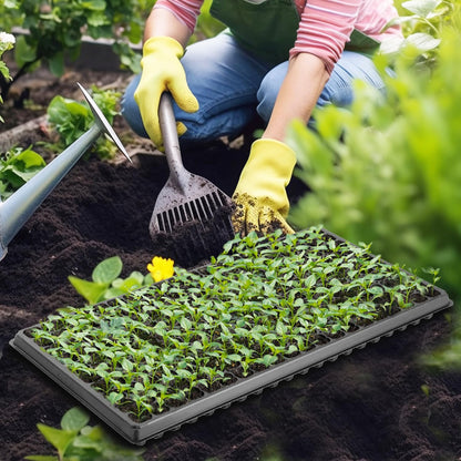 200 Cell Plug Tray, 10pcs-Pack Thick Durable Seed Starter Flats Vegetable Fruit Seeds Seedling Plastic Plug Farmer Nursery Trays Propagation