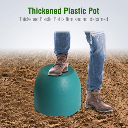 Modern Plant Pots Set, 9/8/7.5 inch Plastic Planters for Indoor Plants, Stylish Flower Pots with Drainage Holes and Saucers for House Plants and Flowers, Blue