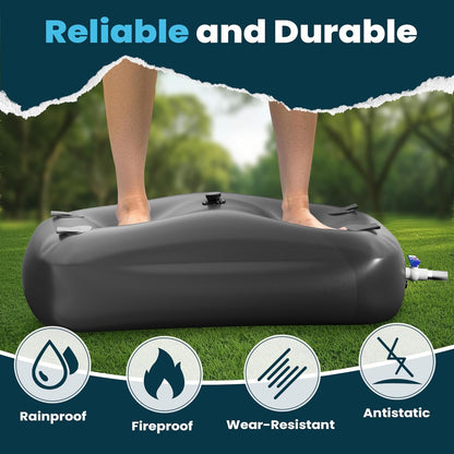 Large Capacity Water Storage Bladder, Portable Water Tank Containers, Bladder Tank for Drought Resistance, Fire Prevention, Emergency Water, Agricultural Irrigation Outdoor(330L/87Gal,Black)