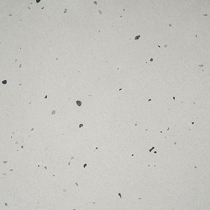 Christopher Knight Home Zigg Durable Concrete Outdoor Dining Set with Stylish Terrazzo Finish, Patio Dining Table with Bench, Oval Outdoor Patio Furniture Set with Pedestal Base, White