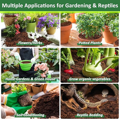 Legigo 2 Pack Premium Coco Coir Brick for Plants- 100% Organic Compressed Coconut Coir Bricks Starting Mix, Coco Coir Fiber Coconut Husk for Planting, Gardening, Potting Soil Substrate, Herbs