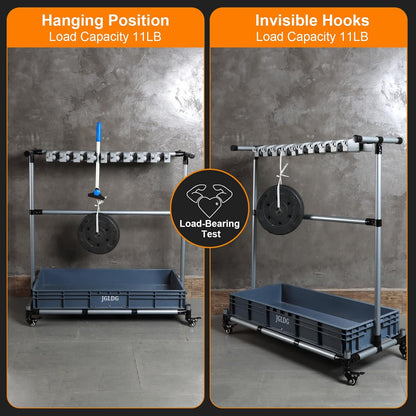 Mop and Broom Holder with Wheels - Keep Your Cleaning Tools Organized! (L)