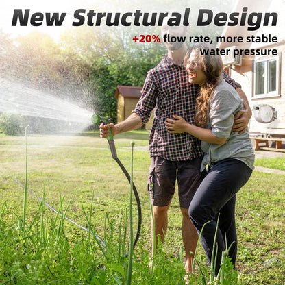 PINWHEEL 5/8in 100FT Retractable Garden Hose Reel, Automatic Retractable Hose with 10-Pattern Spray Nozzle, 180° Swivel Bracket, 3-Layer PVC Durable Water Hose for Yard Lawn Care (100 FT)