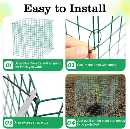 4 Packs Wire Plant Protectors,15.3" X 15.3" Wire Mesh Plant Protector cage,DIY Garden and Vegetable Protectors,Plant Cage to Protect Plants from Animals