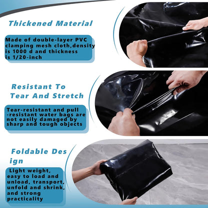 330 L/87 Gal Water Bladder Tank, Foldable Portable Water Storage Container, Emergency Water Bag for RV, Truck Bed, Fire Prevention, Drought Resistance, Black