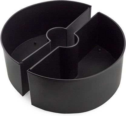 AuldHome Design Umbrella Planter for Patio Table w/Umbrella Hole (Black), Enamelware Half-Circle Planter Pots