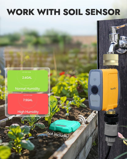 RAINPOINT WiFi Water Timer, Smart Hose Timer for Garden Hose, WiFi Irrigation Controller, Smart Sprinkler System Valve, APP & Voice Control, Weather-Based Automatic Rain Delay, Brass Inlet & Outlet