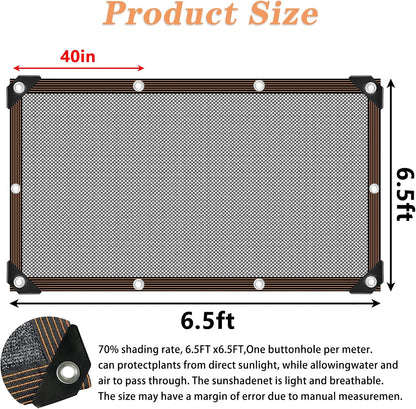 Shade Cloth - for Plants Greenhouse, 70% Sunblock Shade Sails -for Outdoor Garden Pergola Patio Lawn Kennel Chicken Coop Easier to Hang Plant Shade Net Cover