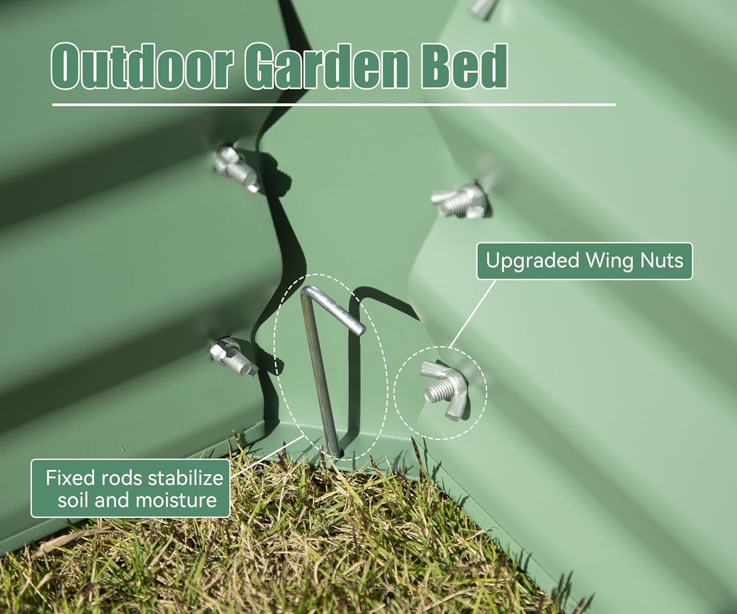 Domi Galvanized Raised Garden Bed, Outdoor Planter Garden Boxes Large Metal Planter Box for Gardening Vegetables Fruits Flowers, Green (8x4x2ft)