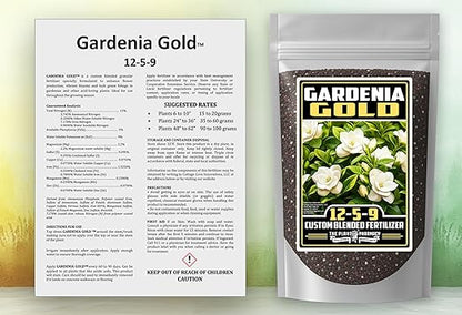 Fertilizer Commercial Grade | Gardenia Gold 12-5-9 | 1 Pound | Custom Professional Mix | Acid-Loving Plants | Controlled-Release Formula | Enhances Blooms & Foliage | Gardenias, Azaleas & Camellias