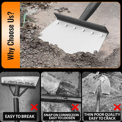 Garden Flat Shovel Scraper, Multifunctional Garden Cleaning Shovel with 59 Inch Long Handle, Heavy Duty Outdoor Floor Scraper for Weed Cleaning,Trenching,Edging and Removing Snow,Ice,Weeds,Dirty,Moss