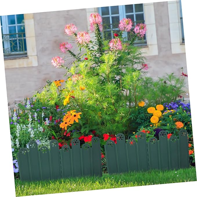 KESYOO 5pcs Decorative Outdoor Garden Edge Plastic Landscape Fencing with Corner Brackets for Lawn Flower Bed Borders Easy Install Outdoor Pet Fencing Panels