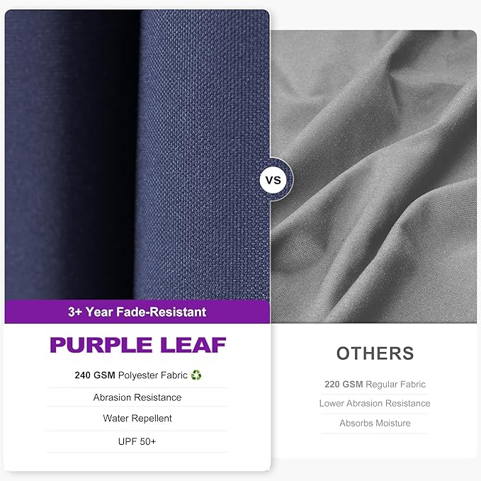 PURPLE LEAF 9' X 12' Left-right Tilt Patio Umbrella Outdoor Cantilever Swivel Rectangle Umbrella with Tilt Aluminum Offset Umbrella with 360-degree Rotation for Garden Deck Pool Patio Navy Blue