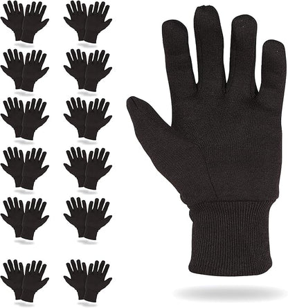 ABC PACK & SUPPLY Brown Jersey Gloves for Men and Women. Brown Jersey Work Gloves. Polyester and Cotton Garden Gloves