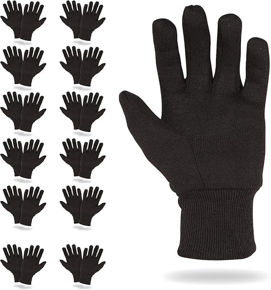 ABC PACK & SUPPLY Brown Jersey Gloves for Men and Women. Brown Jersey Work Gloves. Polyester and Cotton Garden Gloves