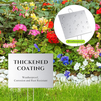 Landhoow 12 Pcs Large Garden Plant Markers Metal Plant Labels Sign 6'' x 8'' with 13'' Stake Weatherproof Waterproof Garden Sign for Outdoor Seedlings Herbs Vegetable Greenhouse, Gold