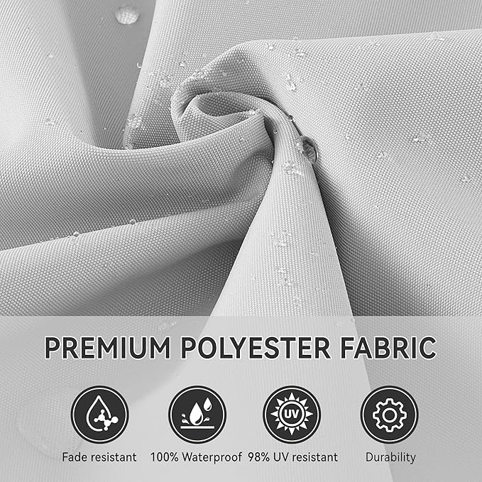 10' X 10' Cantilever Patio Umbrella Outdoor Heavy Duty Double Top Windproof Square Offset Umbrellas with 360-degree Rotation for Pool Deck Backyard, Foggy Grey