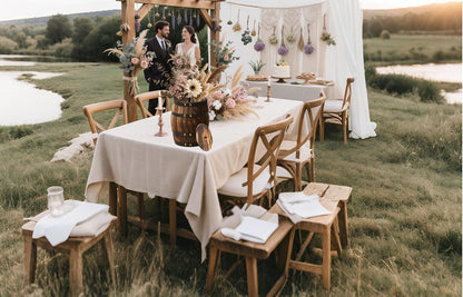 2 Pcs Wood Wine Barrel Vase 8" x 6.5" – Vintage Flower Vase Container Rustic Barrel Planter for Wedding Reception, Table Decoration, Home Indoor/Outdoor Garden, Kitchen, Party