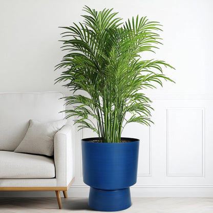 16.75" H Urn-Style Tall Planters, 2-Pack Modern Large Flower Pots for Outdoor Indoor, 2-in-1 Design Plant Containers for Garden Patio Yard Balcony Porch or Home Decor, Cobalt Blue, UV-Protect