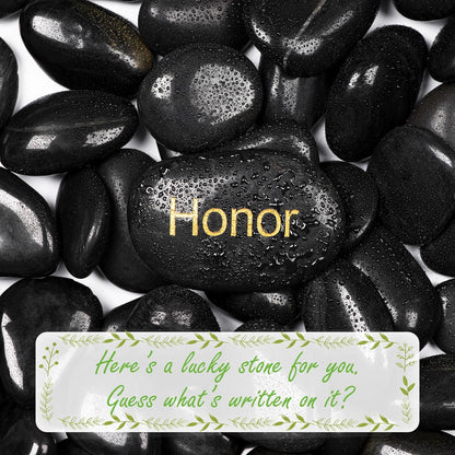 20lbs Natural River Rocks, High-Polished Pebbles for Plants Garden, 1-2 inch Decorative Stones, Ideal for Fish Tank, Vases, Crafting, Home Decor and Garden Landscaping Rocks,Black