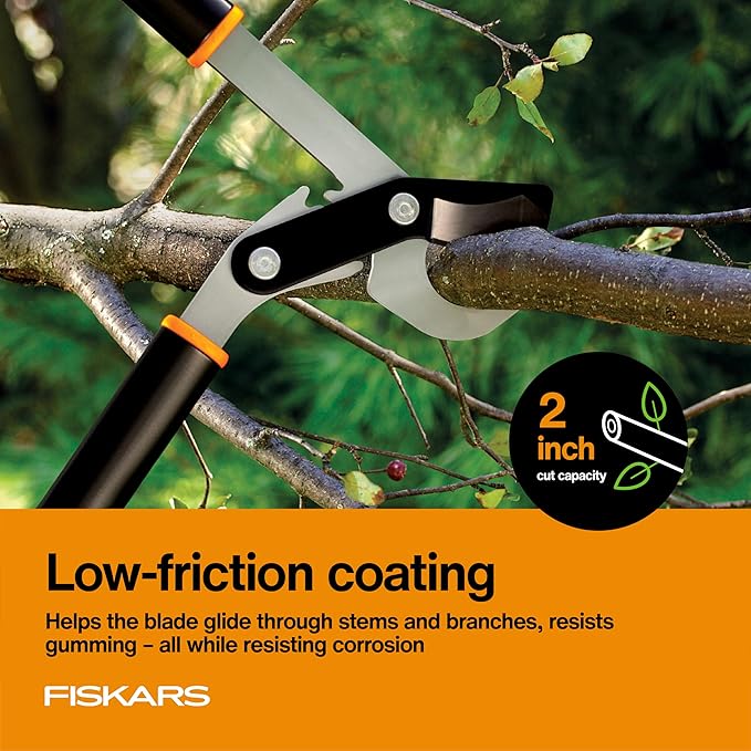 Fiskars 32-Inch PowerGear Loppers for Tree Trimming, Heavy-Duty, Sharp Bypass Steel Blade Tree Branch Cutter up to 2-Inch Diameter Cut Capacity, Hand Loppers