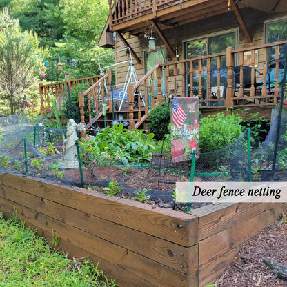 Junflying Bird Netting for Garden, 7.5X100 FT, 1/2“ Mesh, Strong Woven Deer Fence Netting for Garden Protection with Ties, Protect Vegetables, Fruit Trees, Blueberry Bushes, Strawberry Plants