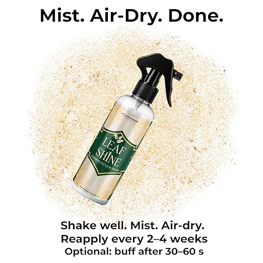 Leaf Shine Spray for Indoor Plants – Plant Leaf Cleaner & Shine for Real House Plants – Fragrance-Free, Non-Sticky, Streak-Free Finish, 16 fl oz