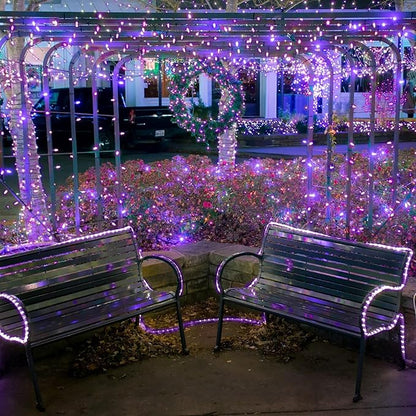 Solar String Lights for Outside, 72Ft 200 LED Solar Fairy Lights with 8 Modes, Solar Powered Fairy Lights Waterproof for Waterproof for Christmas Tree Garden Party Wedding Decor.（Purple）