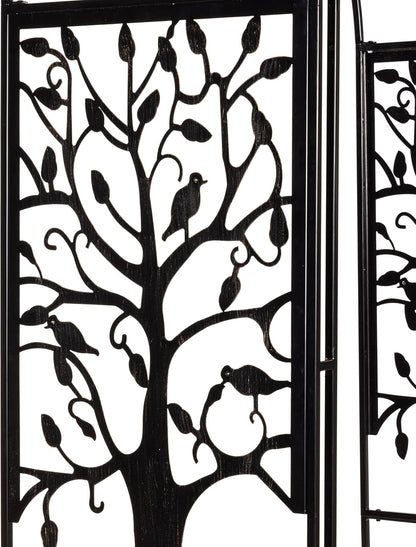 Evergreen Plow & Hearth Tree of Life Garden Arbor - 7 Feet Tall | Slim Metal Arch with Iron Trellis for Climbing Plants | Elegant Wedding Arbor | Outdoor Patio & Garden Decor