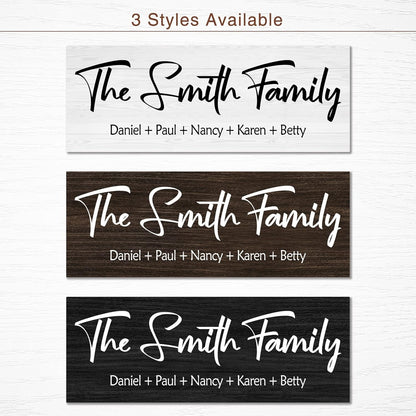 Bemaystar Personalized Family Name Wooden Sign, Rustic Farmhouse Decor - Home & Wedding Gift, 16" x 6"