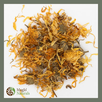 MagJo Naturals, Calendula Flower (1 Pound Bag) whole dried calendula flowers and petals, Calendula officinalis, loose leaf tea, marigold flowers, loose leaf teas, cocktail bombs, Raw
