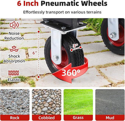 GarveeLife 360 LBS Foldable Steel Garden Cart, Yard & Garden Utility Wagon w Removable Mesh Sides, Collapsible Metal Utility Wagon Cart with 180° Rotating Handle for Garden, Farm, Yard