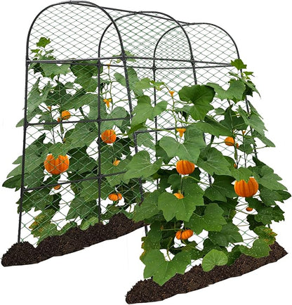 Garden Arch Trellis for Climbing Plants Outdoor 7.2 ft Height Large Tunnel Trellis Support for Vegetables Plant Cucumber Trellis for Garden Raised Bed, Black