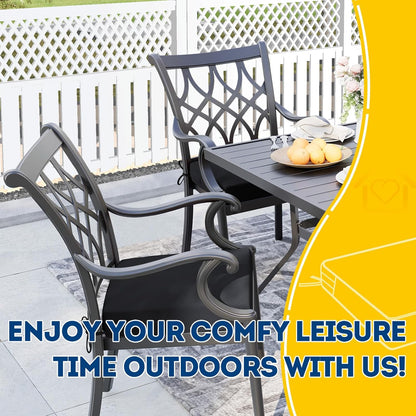 AAAAAcessories Outdoor Seat Cushions for Chairs, Waterproof, Fade-Resistant Patio Furniture Replacement Cushions, 21" x 21" x 4", Set of 2, Black